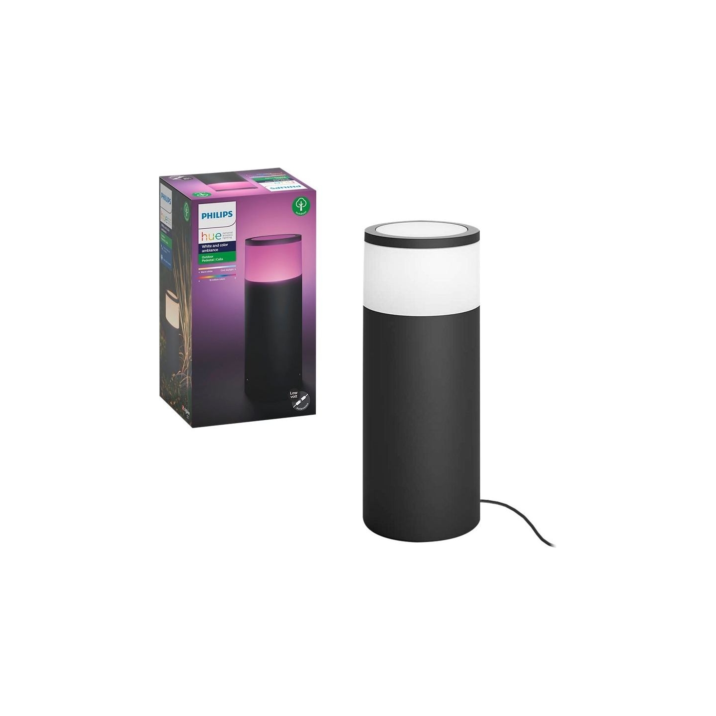 Philips Hue WCA Calla Outdoor Bollard, Black | 8 W | 2000-6500 Hue White Colour Ambiance