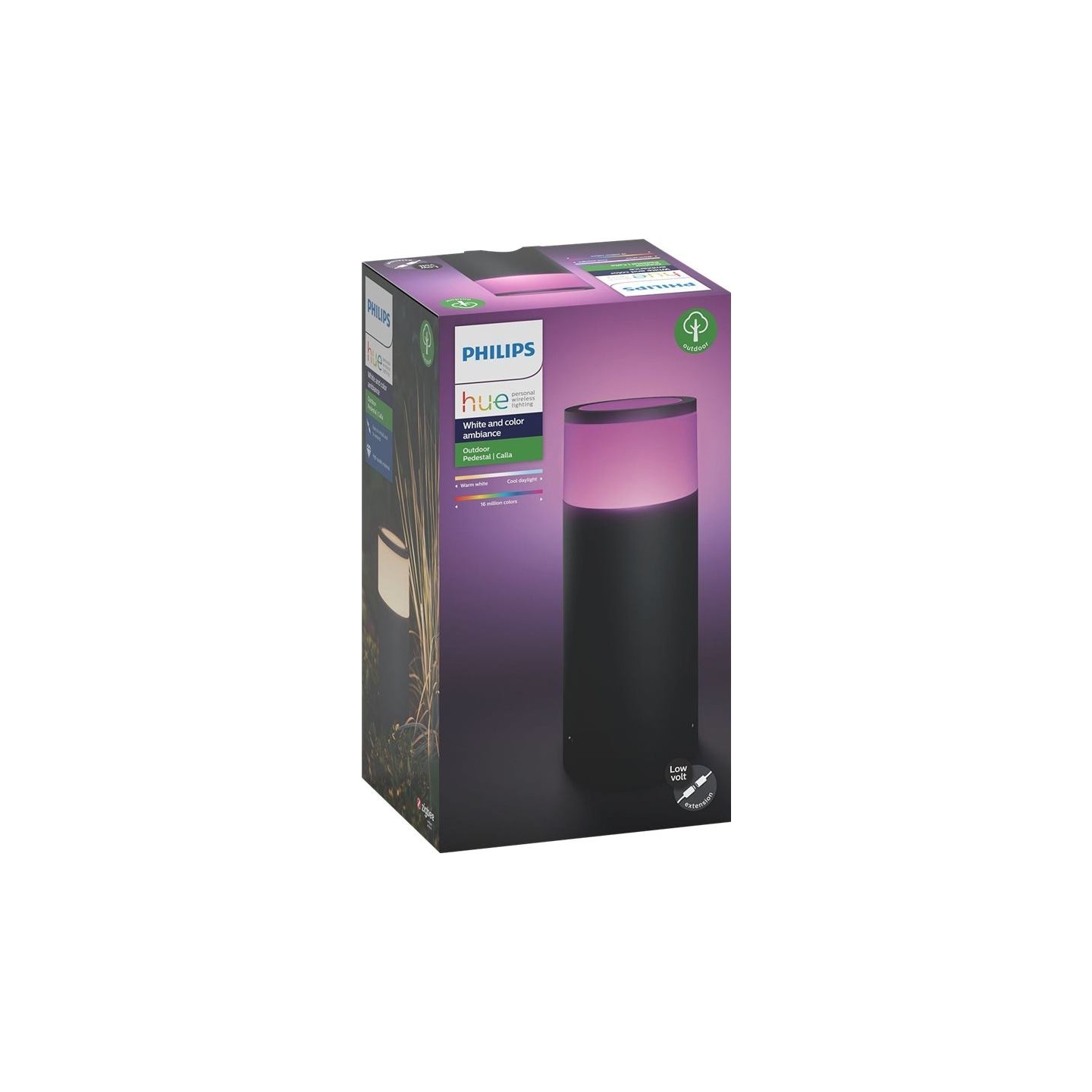 Philips Hue WCA Calla Outdoor Bollard, Black | 8 W | 2000-6500 Hue White Colour Ambiance