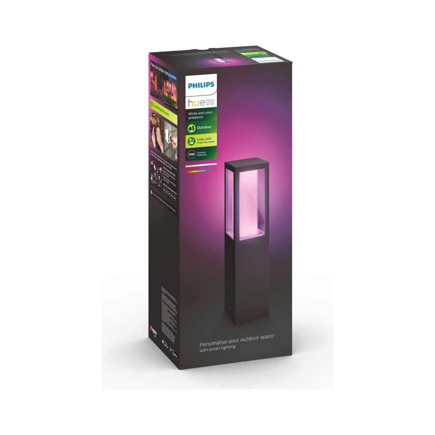 Philips Hue WCA Impress Outdoor Pedestal Lantern 24V | 8 W | 2000-6500 Hue White Colour Ambiance