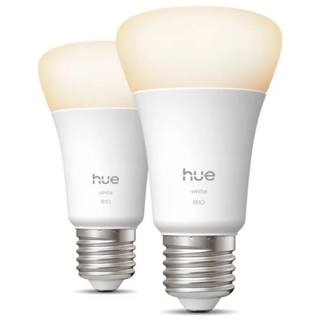 Philips Hue W 810 A60 2P EU | E27 | 7 W | Warm white to cool white light | Bluetooth, Zigbee