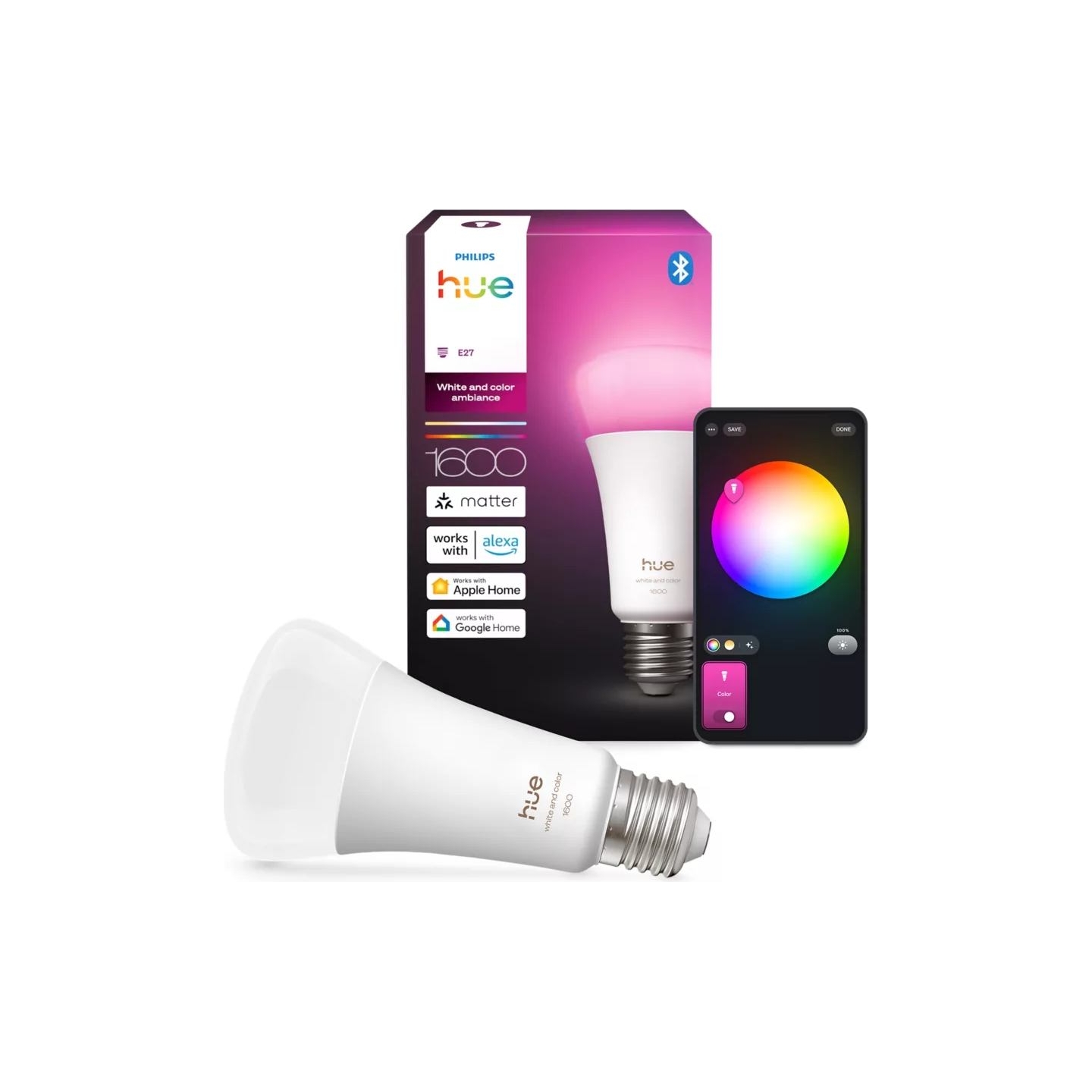 Philips Hue WCA 1600 A67 1P EU | E27 | 11.8 W | White and colour light | Bluetooth and Zigbee
