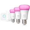 Philips Hue WCA Starter Kit 9W A60 E27, 3pcs, Bridge, Switch | E27 | 9 W | RGBW 2000-6500K | Bluetooth and Zigbee