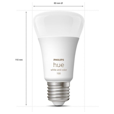 Philips Hue WCA Starter Kit 9W A60 E27, 3pcs, Bridge, Switch | E27 | 9 W | RGBW 2000-6500K | Bluetooth and Zigbee