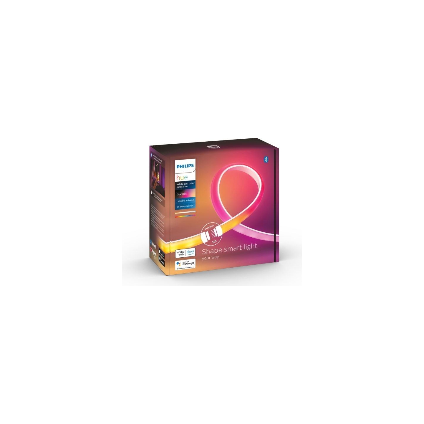 Philips Hue | Lightstrip Extension | Hue Gradient Lightstrip 1m Extension | White and colored light