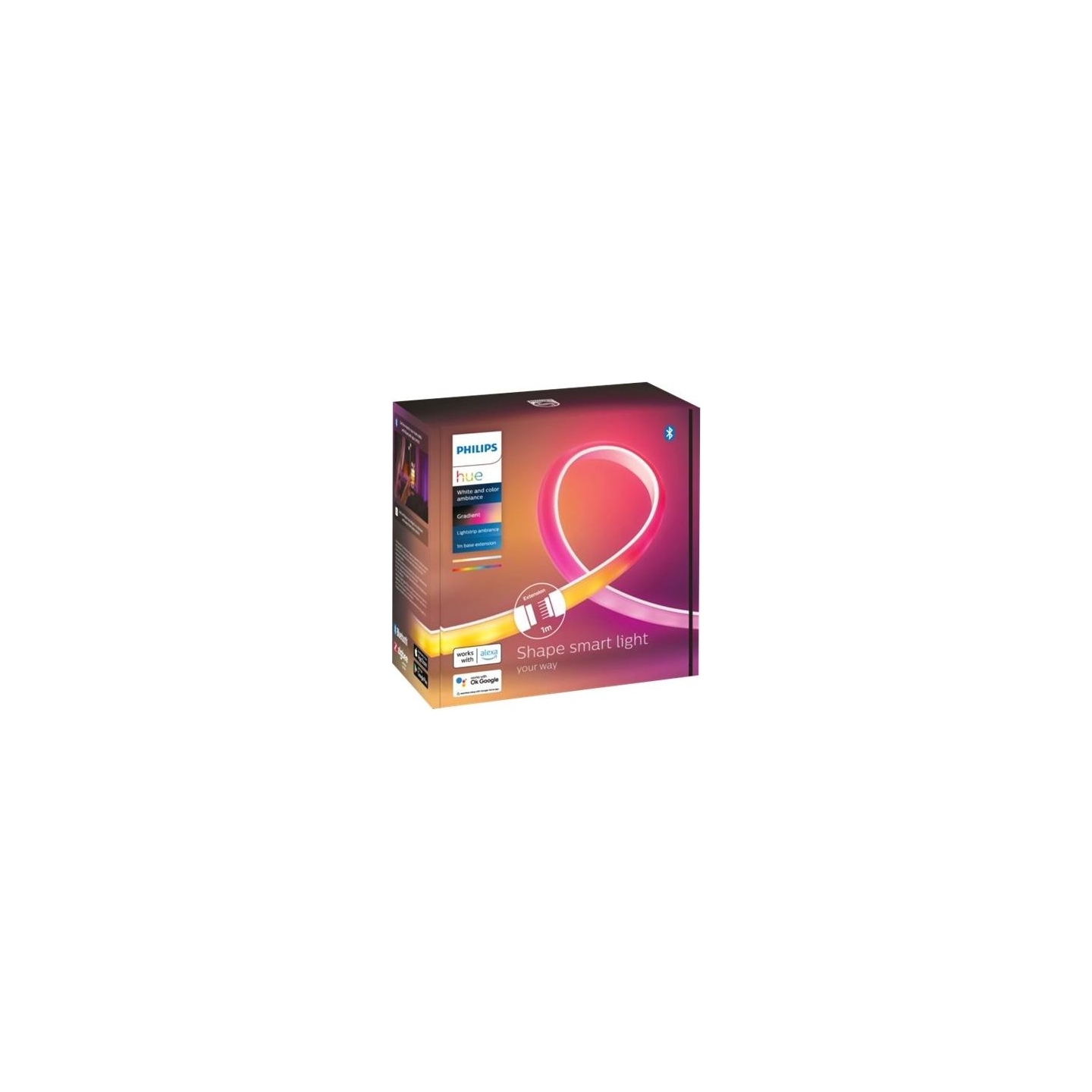 Philips Hue | Lightstrip Extension | Hue Gradient Lightstrip 1m Extension | White and colored light