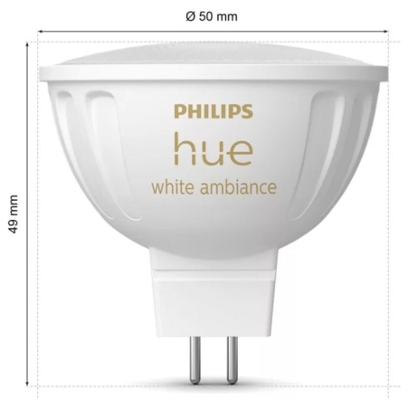 Philips Hue WA 12V MR16, 2pcs pack | GU5.3 | 5.1 W | Warm to cool white light