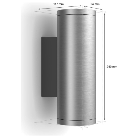 Philips Hue WCA Appear Outdoor Wall Lantern, Inox | 8 W | 2000-6500 Hue White Colour Ambiance
