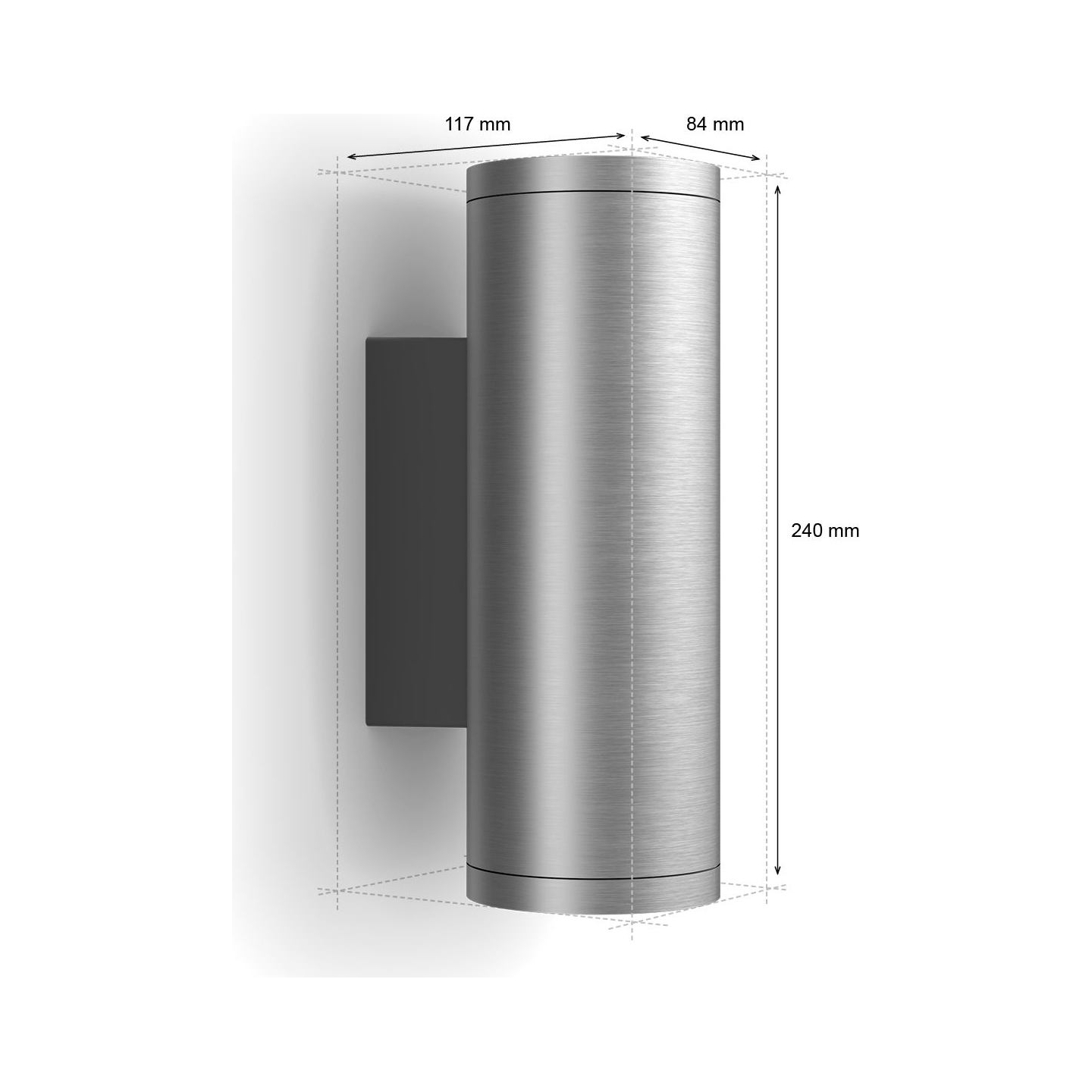 Philips Hue WCA Appear Outdoor Wall Lantern, Inox | 8 W | 2000-6500 Hue White Colour Ambiance