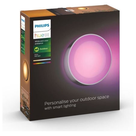 Philips Hue WCA Daylo Outdoor Wall Lantern, Inox | 15 W | 2000-6500 Hue White Colour Ambiance