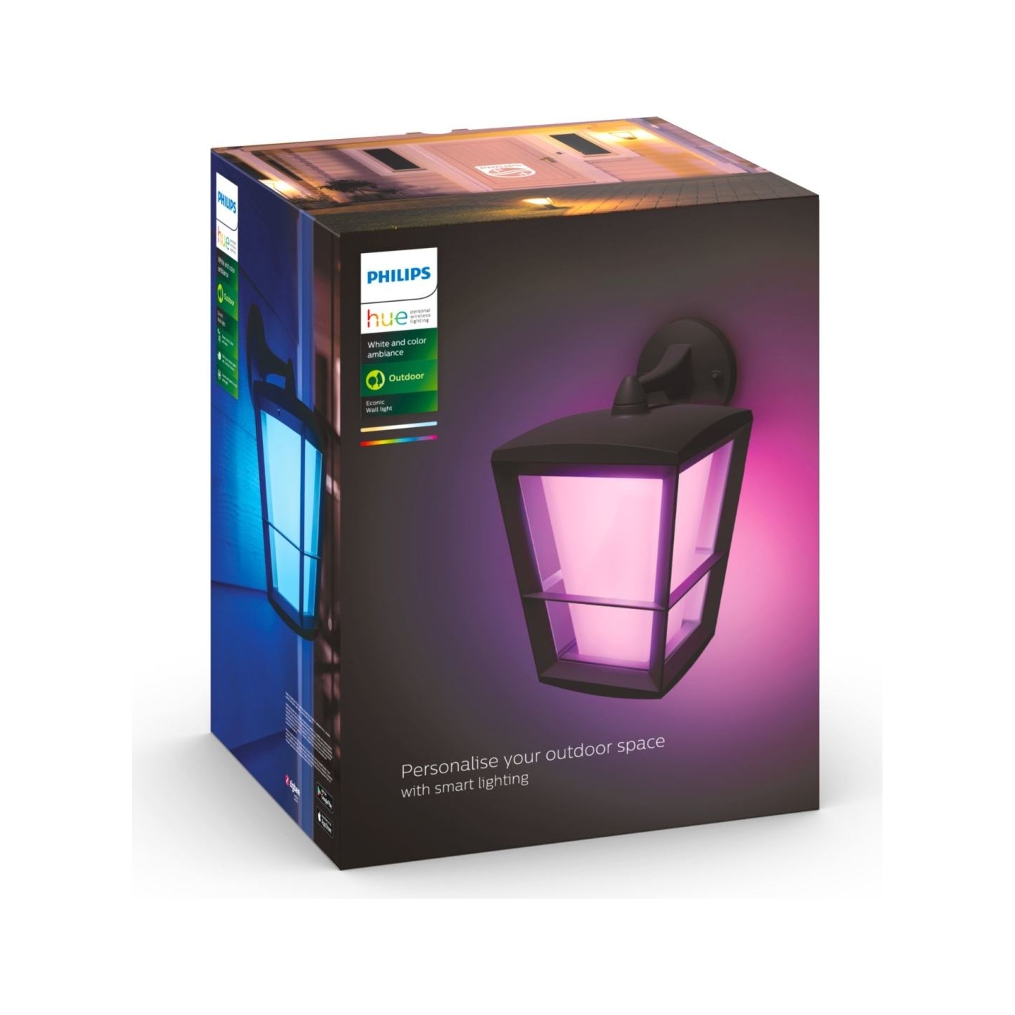 Philips Hue WCA Econic Outdoor Wall Lantern | 15 W | 2000-6500 Hue White Colour Ambiance