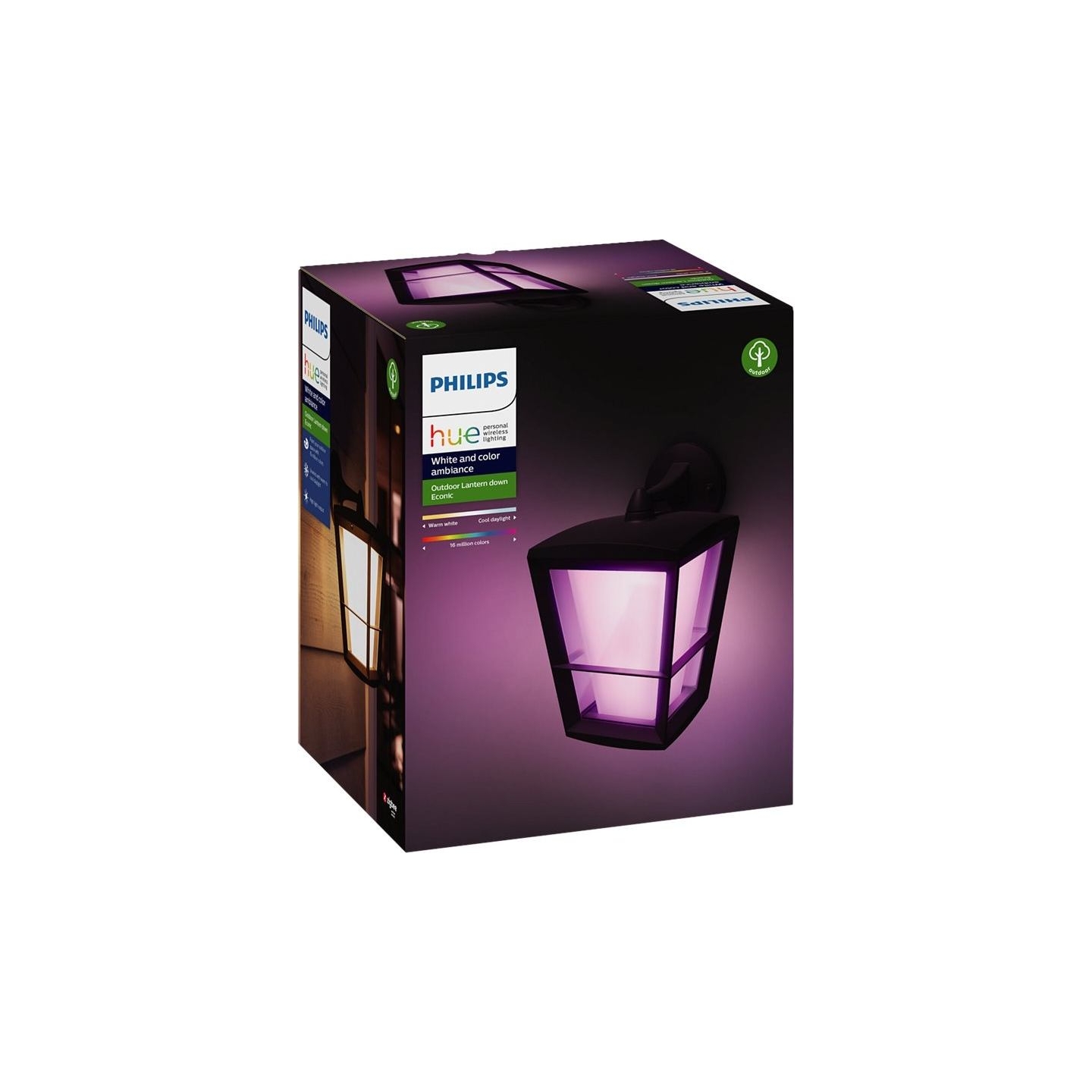Philips Hue WCA Econic Outdoor Wall Lantern | 15 W | 2000-6500 Hue White Colour Ambiance