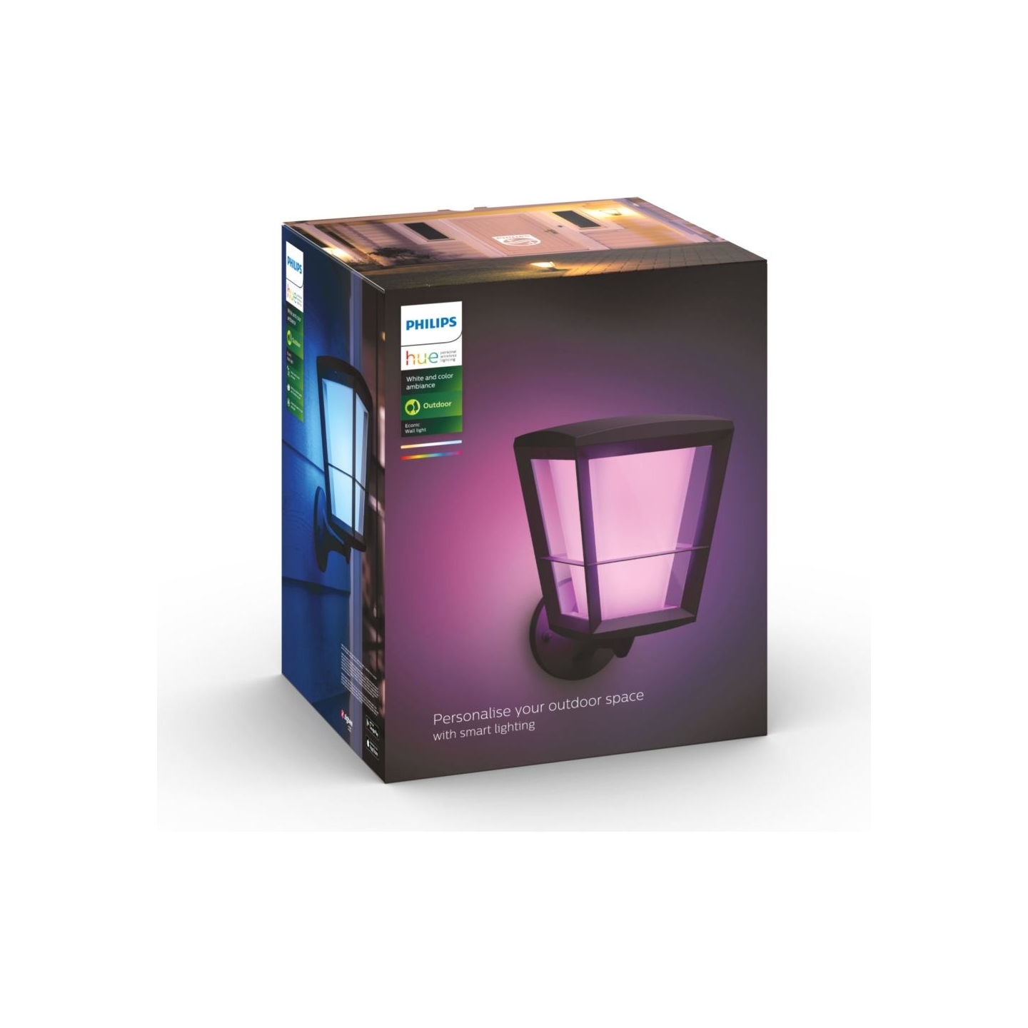 Philips Hue WCA Econic Outdoor Wall Lantern Up | 15 W | 2000-6500 Hue White Colour Ambiance