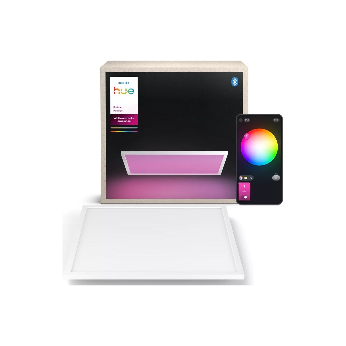 Philips Hue Surimu Square Panel Light, 60 x 60 cm | 2000-6500 Hue White Color Ambiance