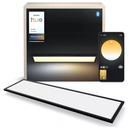 Philips Hue Aurelle rectangular panel light, Black, 120 x 30 cm | 2200-6500 Hue White Ambiance
