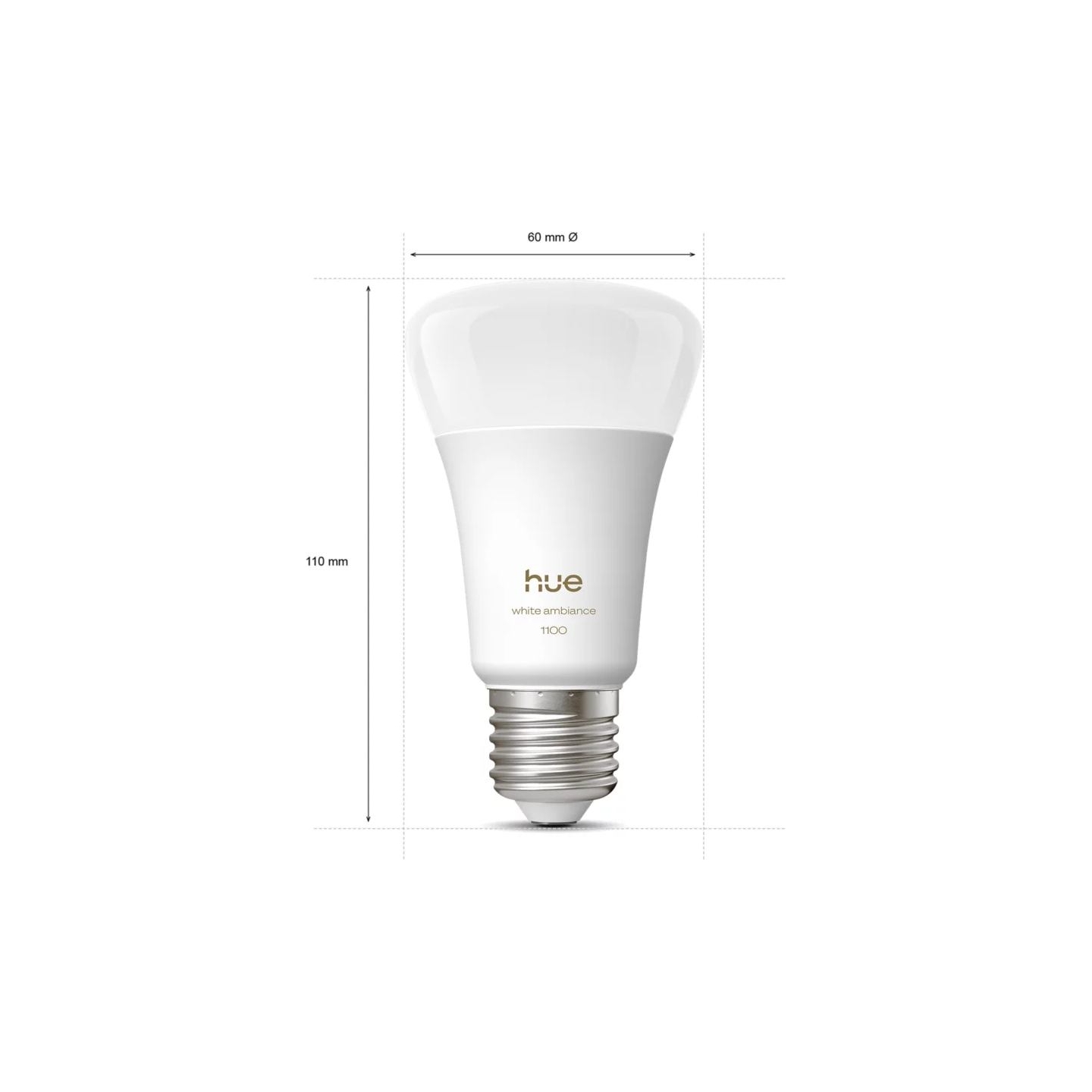Philips Hue WA 1100 A60 1P EU | E27 | 8.1 W | Warm to cool white light | Bluetooth and Zigbee