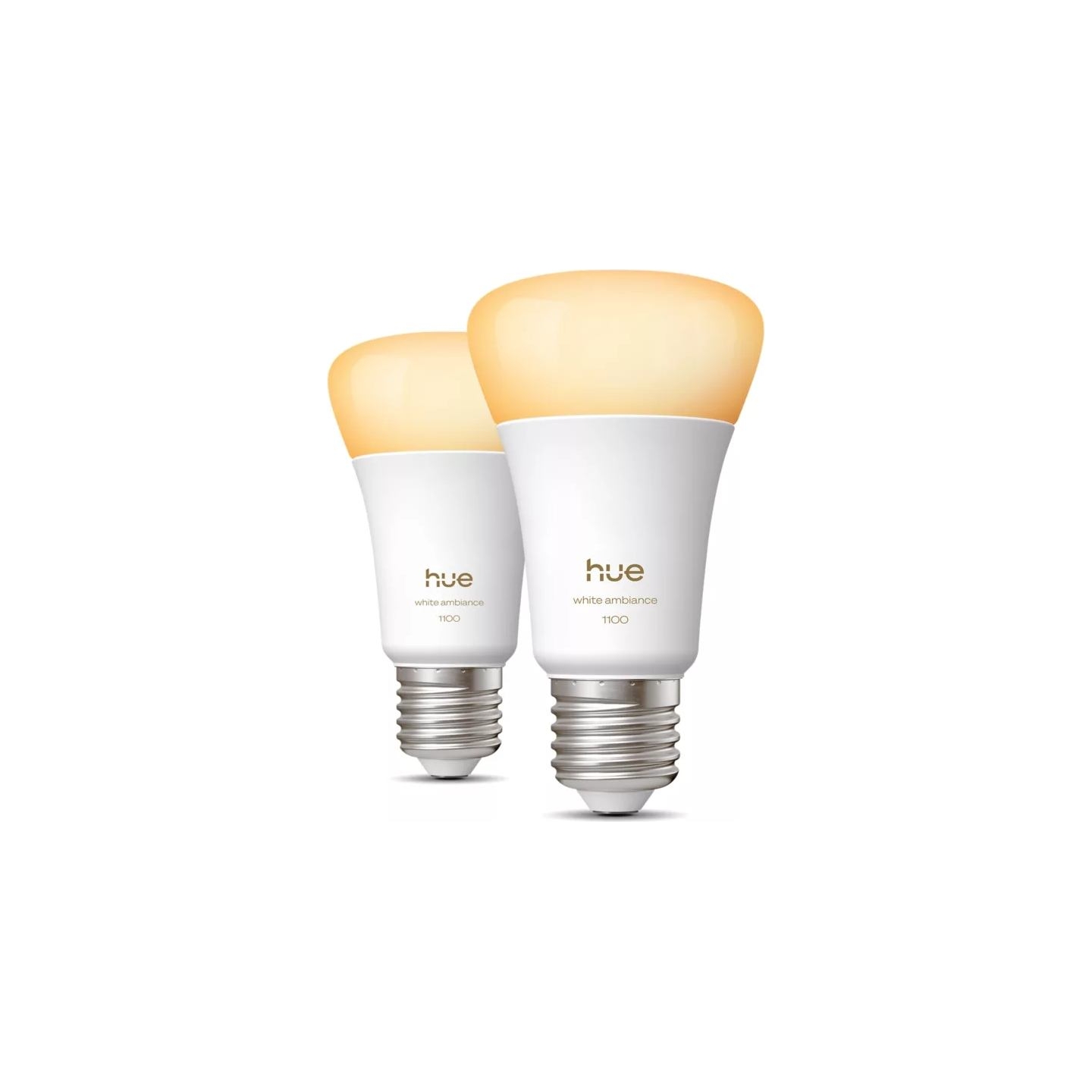 Philips Hue WA 1100 A60 2P EU | E27 | 8.1 W | Warm to cool white light | Bluetooth and Zigbee