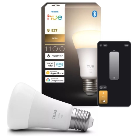 Philips Hue W 1100 A60 1P EU | E27 | 9.5 W | Soft white light | Bluetooth and Zigbee