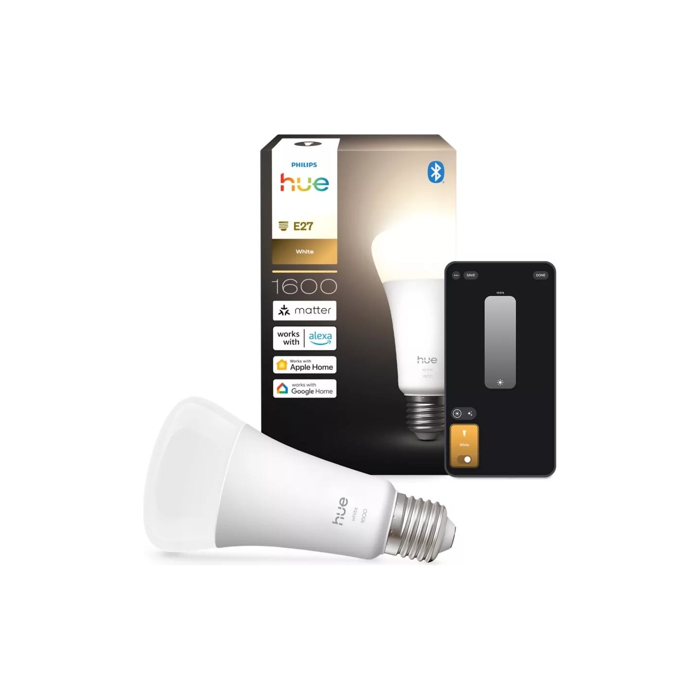 Philips Hue W 1600 A67 1P EU | E27 | 13.5 W | Soft white light | Bluetooth and Zigbee