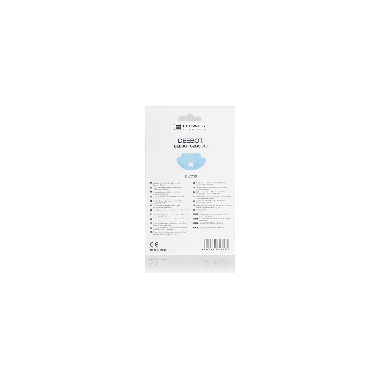 Ecovacs | Mopping cloth for OZMO 610/601 | D-CC3B | Blue