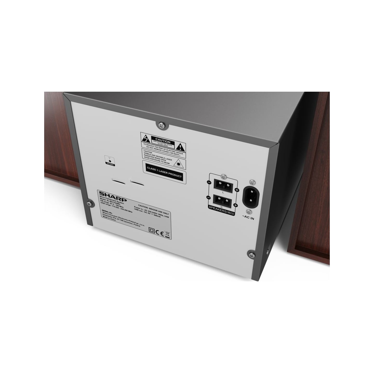 Sharp | Hi-Fi Micro System | XL-B517D(BR) | Brown | USB port | AUX in | Bluetooth | CD player | FM radio | Wireless connection