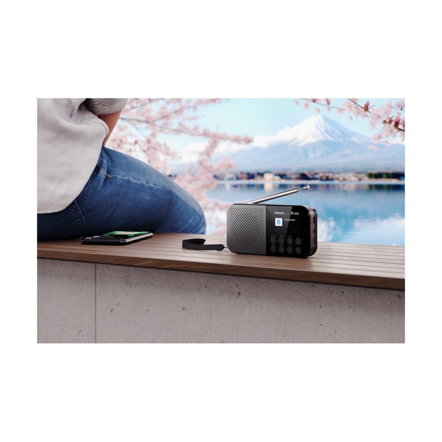 Sharp OSAKA Pocket/Handheld Portable Digital Radio | DR-P520(GY) | Bluetooth