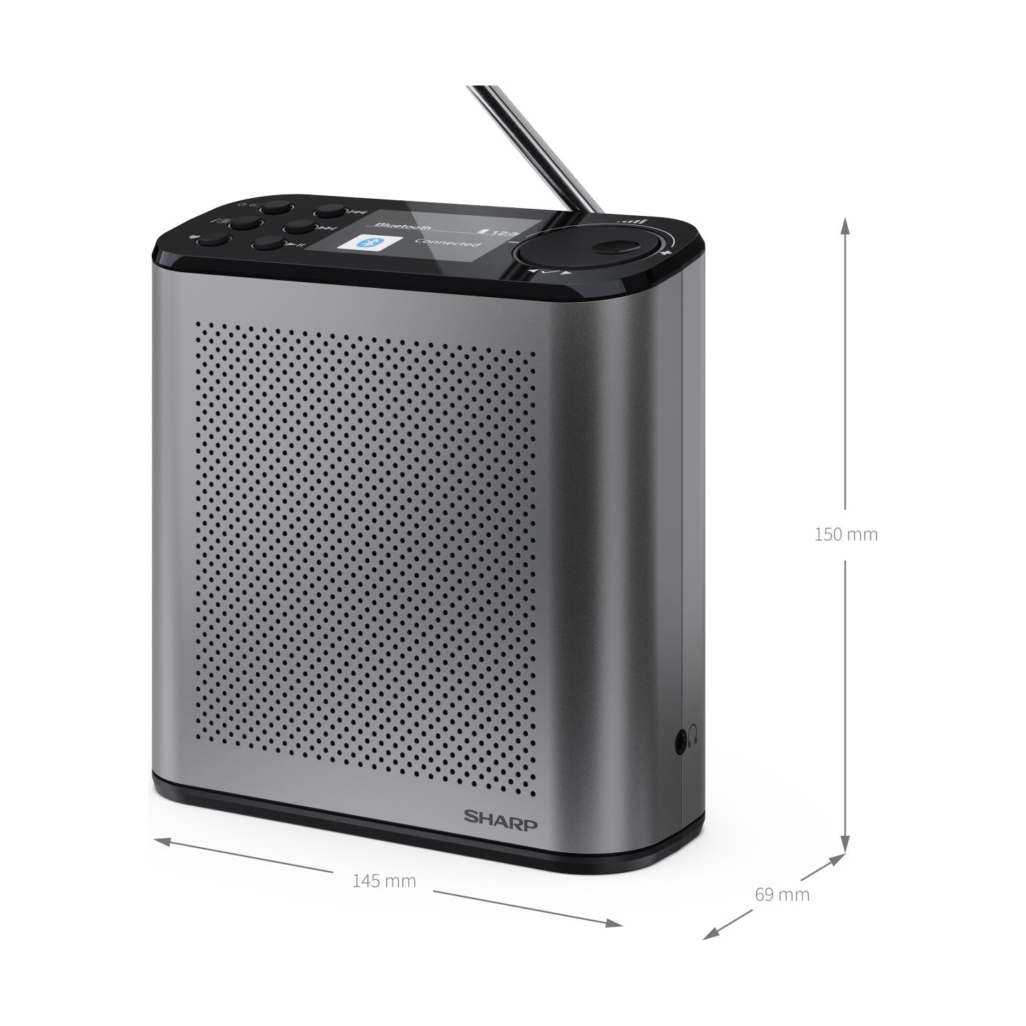 Sharp OSAKA Portable Digital Radio | DR-P530(GY) | USB port | Bluetooth | FM radio | Wireless connection