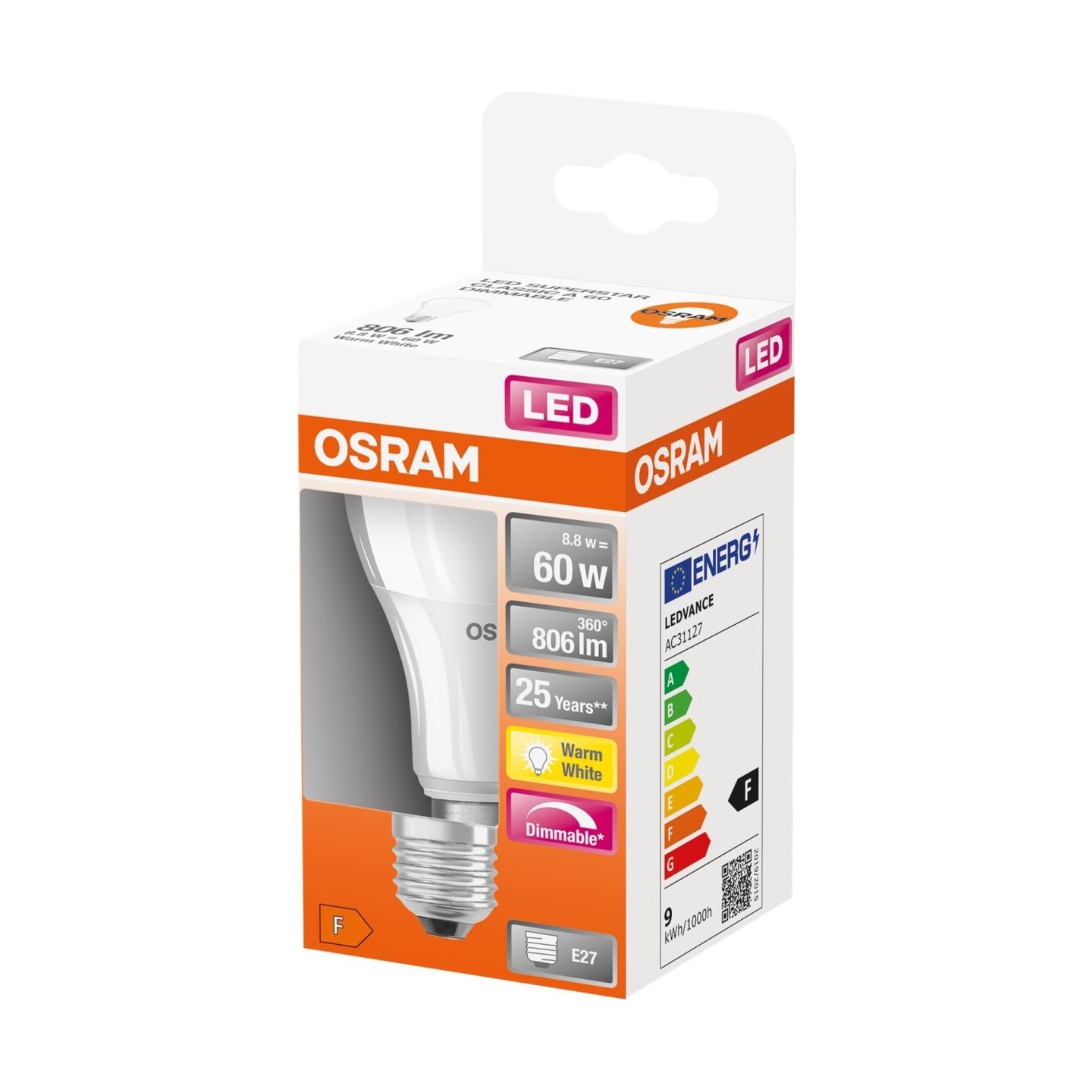 Osram Parathom Classic LED | E27 | 8.8 W | Warm White