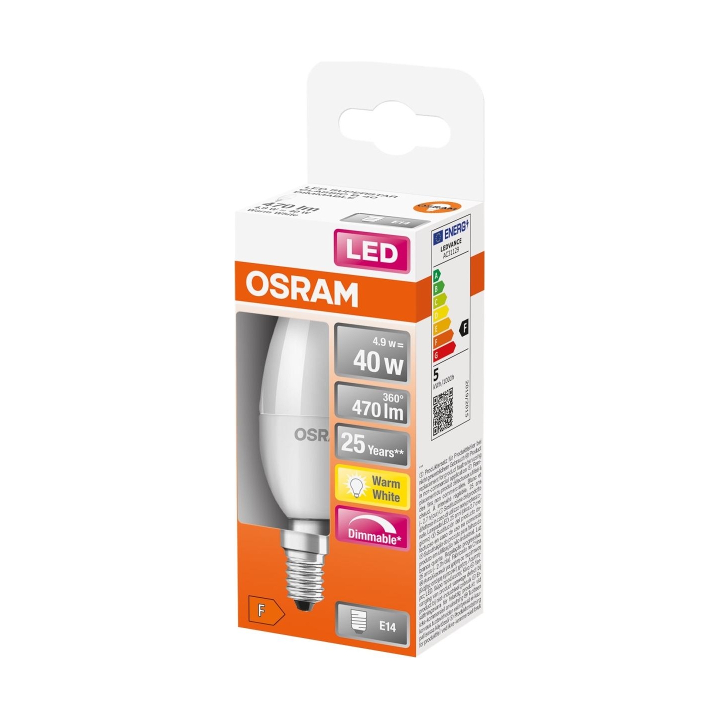 Osram Parathom Classic LED | E14 | 4.9 W | Warm White