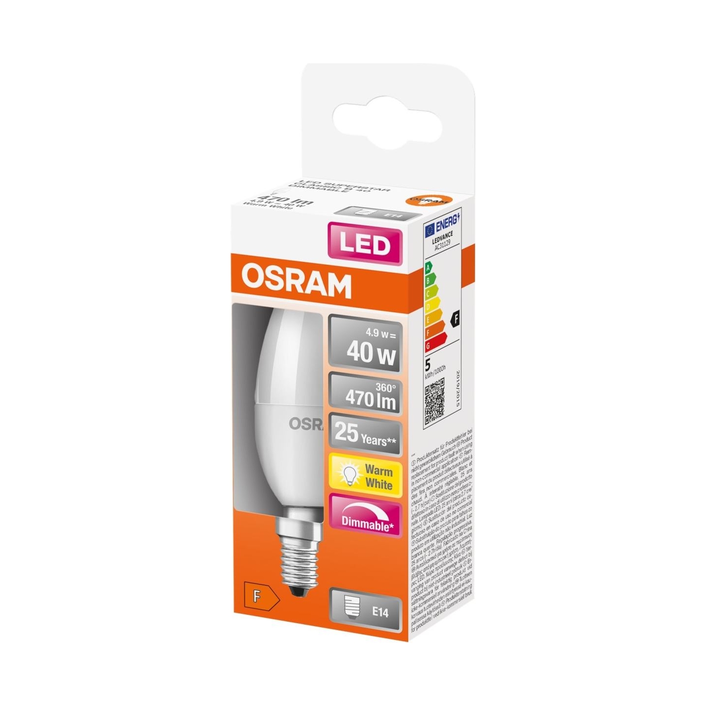 Osram Parathom Classic LED | E14 | 4.9 W | Warm White