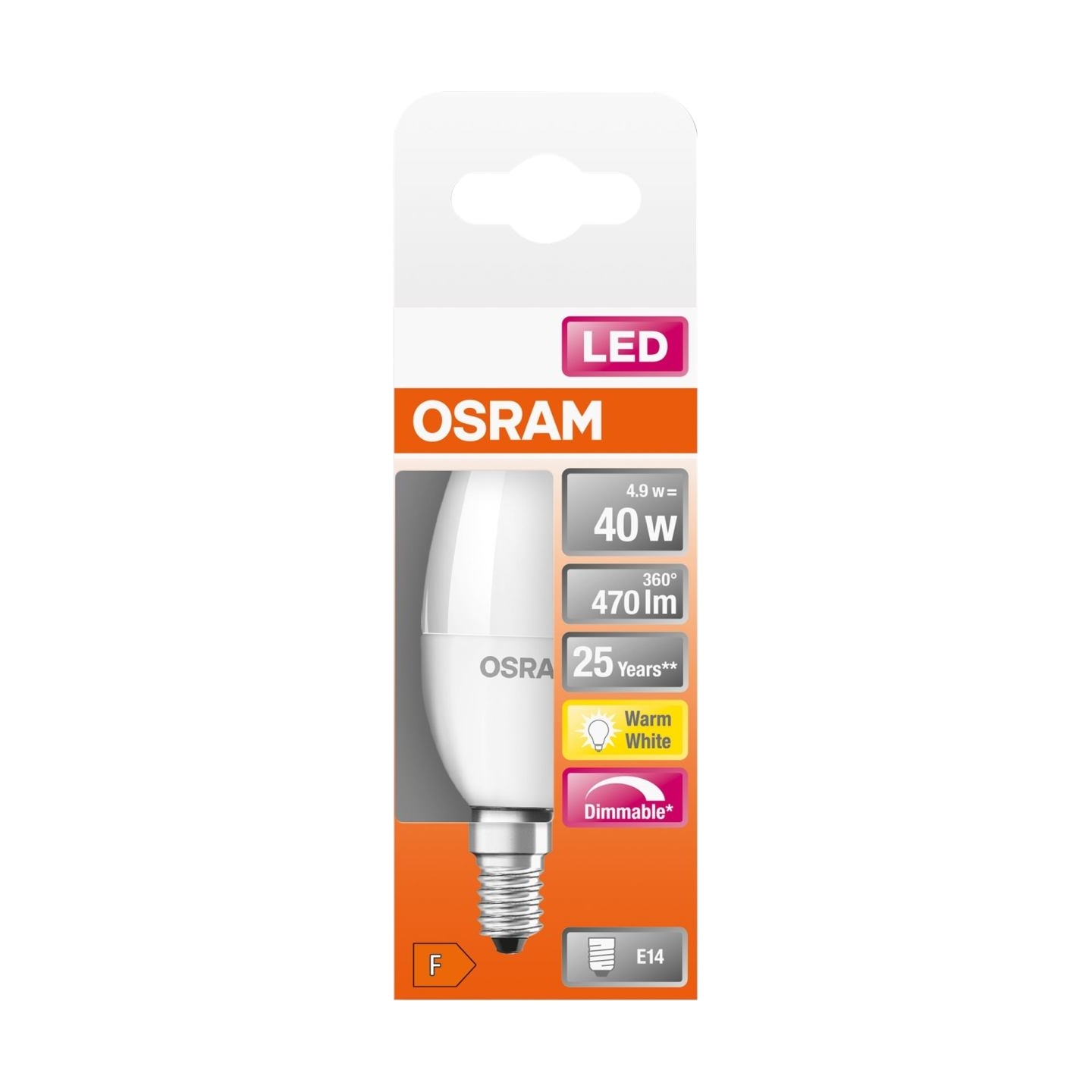 Osram Parathom Classic LED | E14 | 4.9 W | Warm White