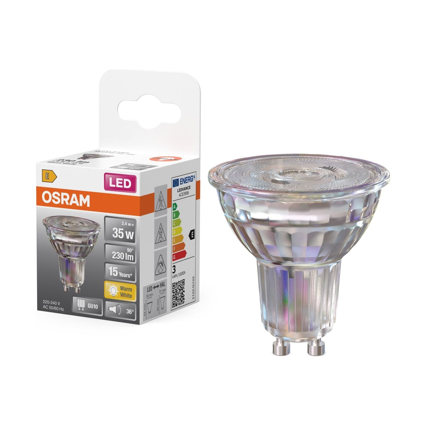 Osram Parathom Reflector | GU10 | 2.4 W | Warm White