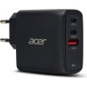 Acer 67W PD GaN Charger, 2 x USB C and 1 x USB A, EU Plug, 100W USB C cable, Retail Pack