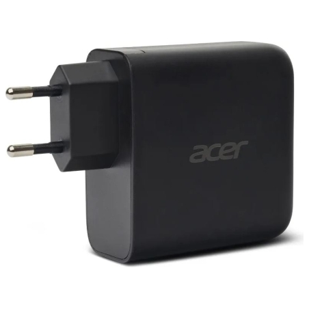 Acer 100W PD GaN Charger, 3 x USB C and 1 x USB A, EU Plug, 100W USB-C cable, Black, Retail Pack
