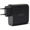 Acer 100W PD GaN Charger, 3 x USB C and 1 x USB A, EU Plug, 100W USB-C cable, Black, Retail Pack