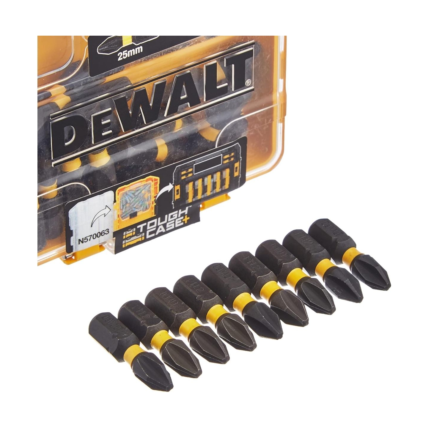 Dewalt DT70555T-QZ Extreme FLEXTORQ 25pc Set PH2 25mm in Small Bulk Storage Case