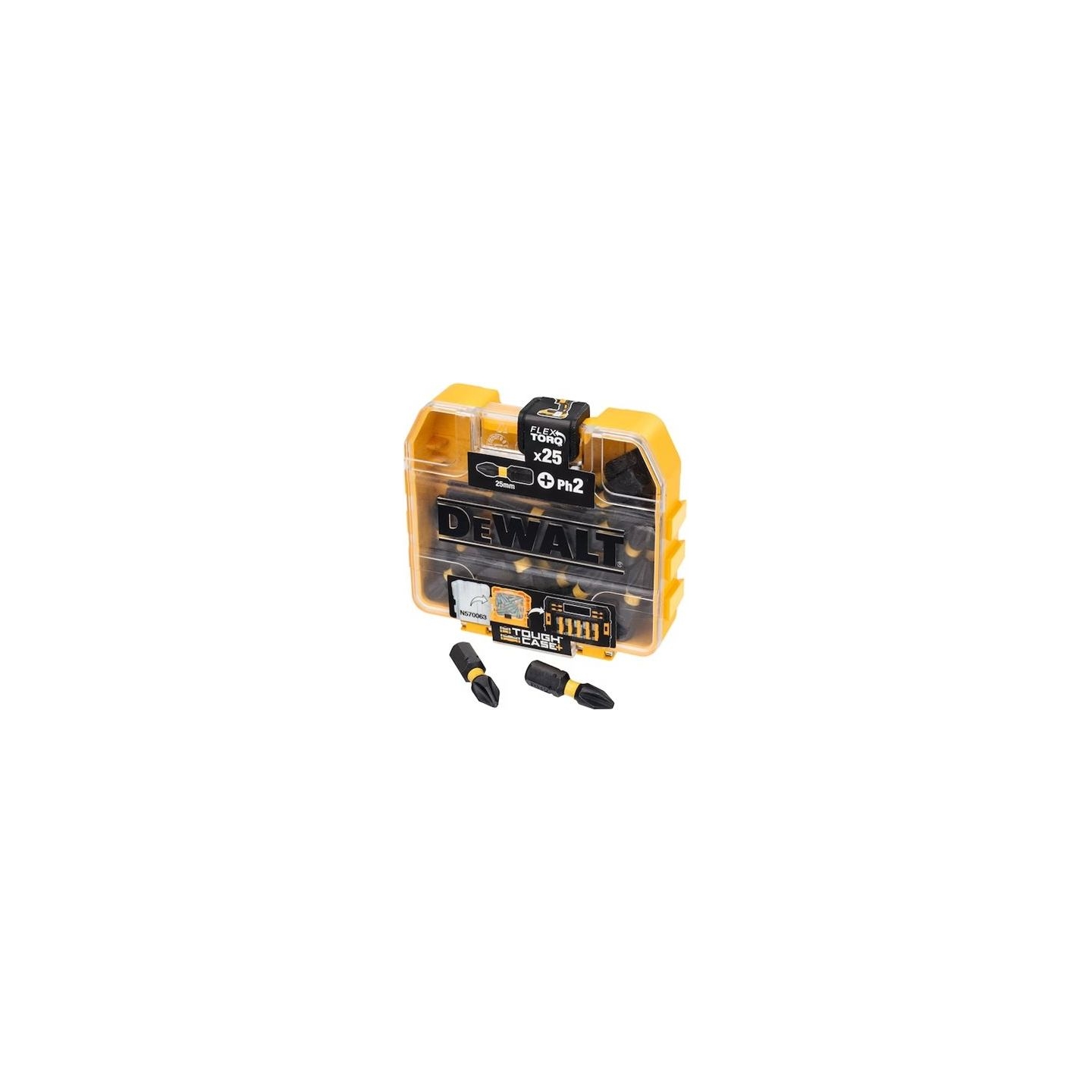 Dewalt DT70555T-QZ Extreme FLEXTORQ 25pc Set PH2 25mm in Small Bulk Storage Case
