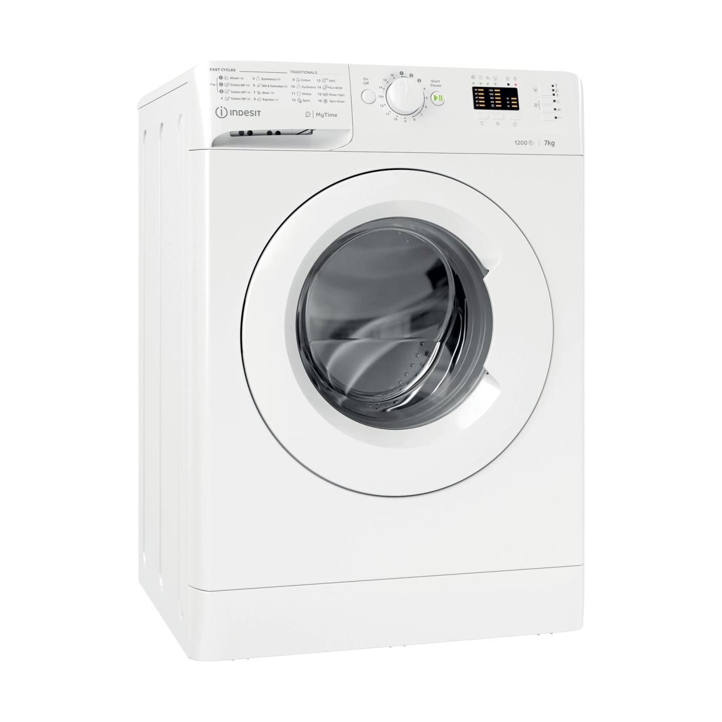 Indesit | Washing machine | MTWA 71252 W EE | Energy efficiency class E | Front loading | Washing capacity 7 kg | 1200 RPM | Dep