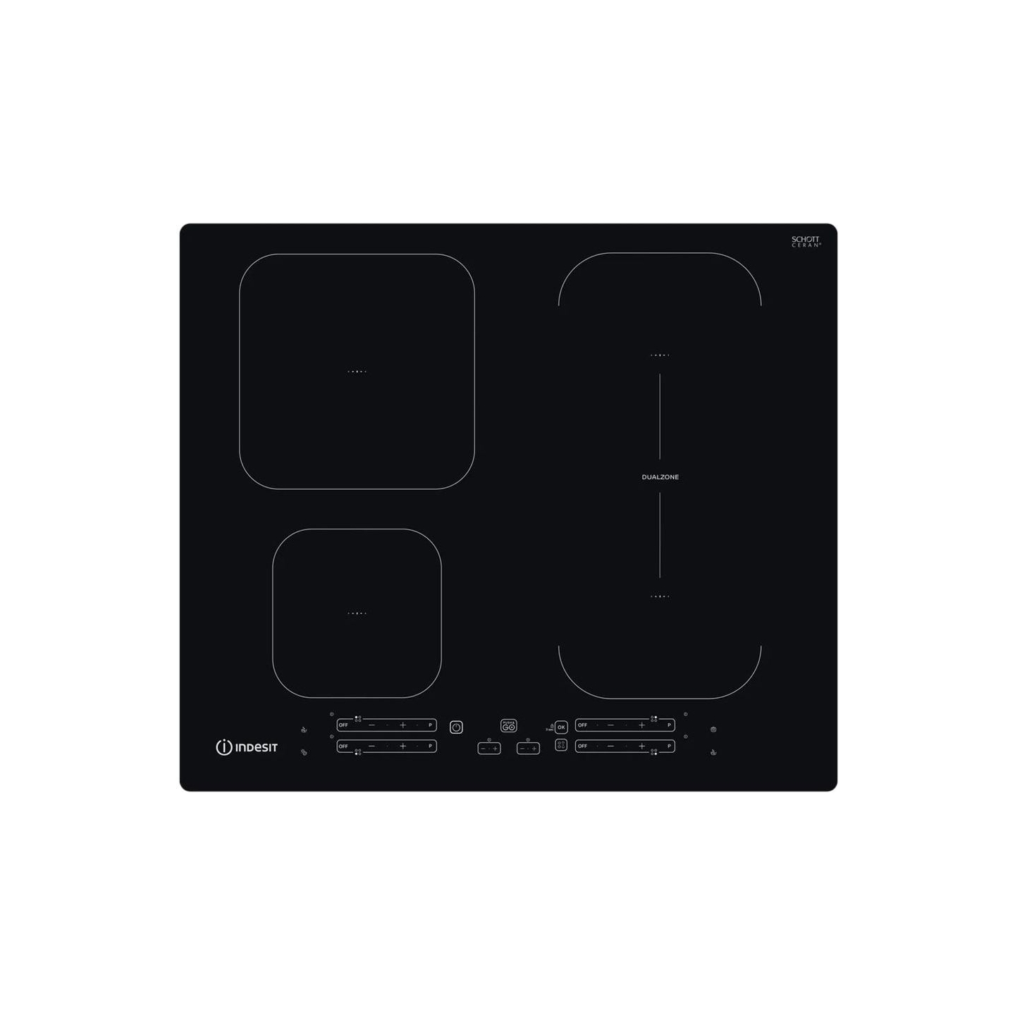Indesit | Hob | IB 65B60 NE | Induction | Number of burners/cooking zones 4 | Touch | Timer | Black