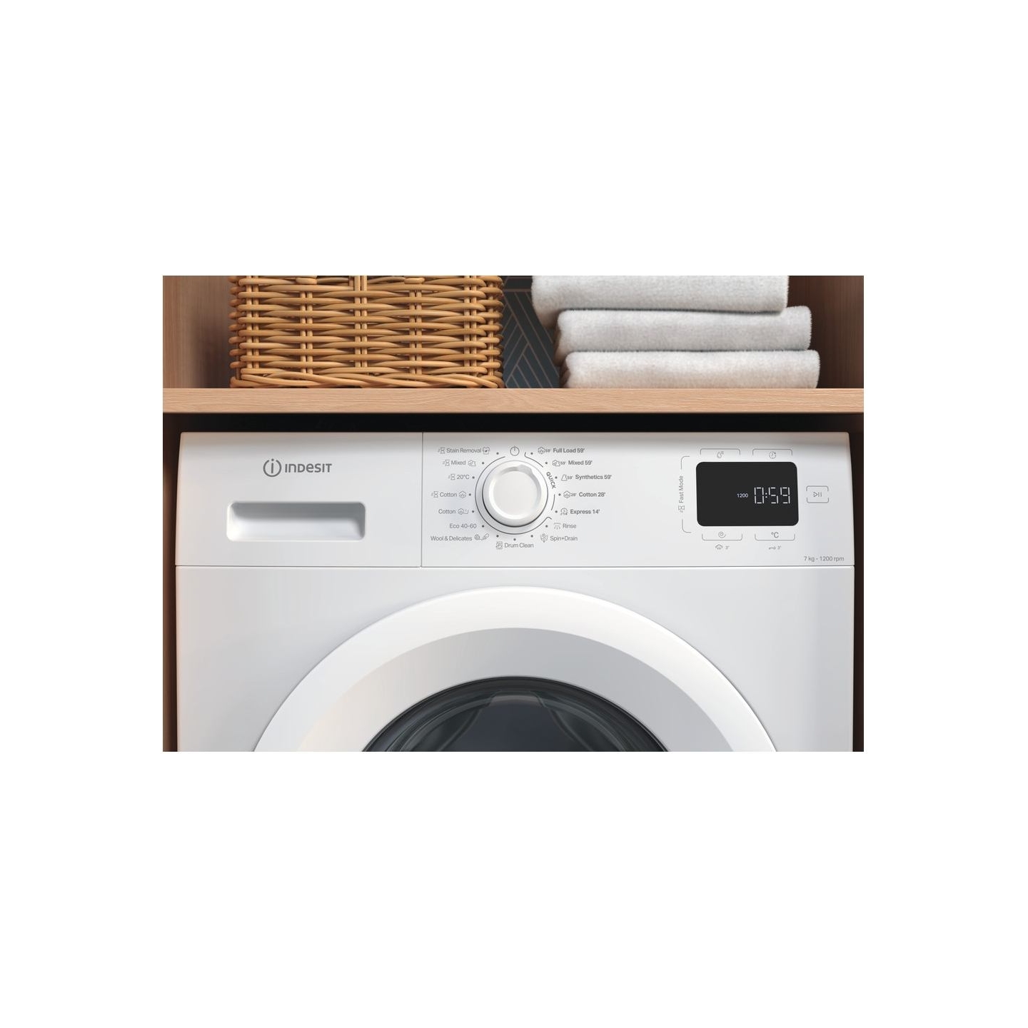 Indesit Washing machine | IM 762 MY TIME EE | Energy efficiency class A | Front loading | Washing capacity 7 kg | 1200 RPM | Dep