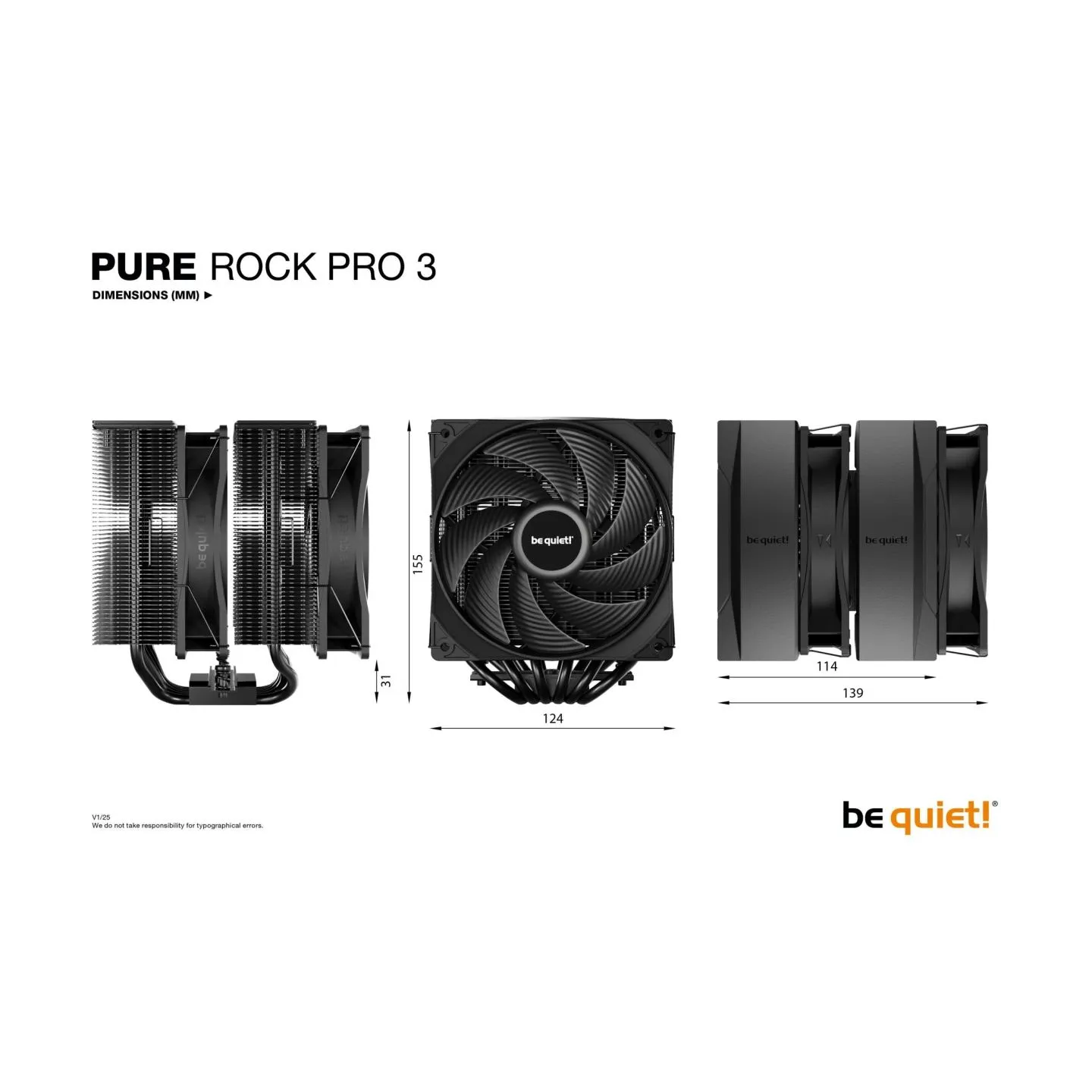 Be Quiet CPU cooler Pure Rock 3 PRO BK042 black