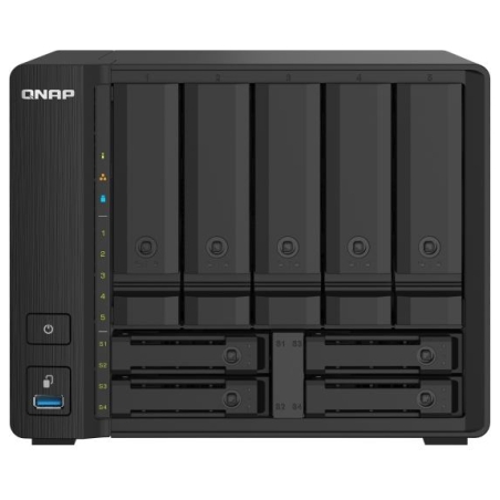 Qnap | 9-Bay QTS NAS | TS-932PX-4G | Up to 9 HDD/SSD Hot-Swap | AnnapurnaLabs Alpine | AL324 ARM Cortex-A57 Quad-Core | Processo