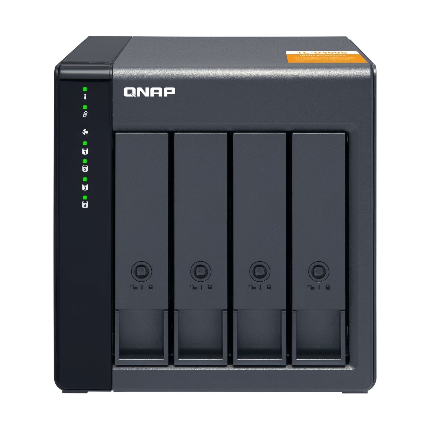 Qnap High-performance Desktop SATA 6Gbps JBOD Storage Enclosure | TL-D400S | Black