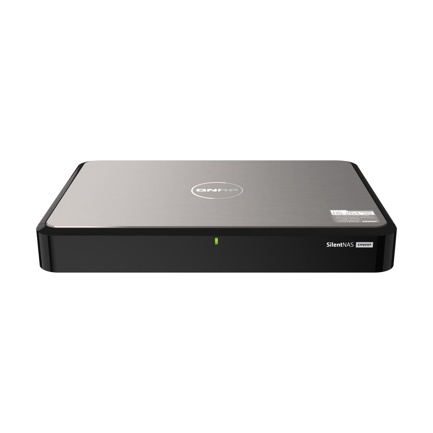 Qnap | 2-Bay SATA fanless home NAS | HS-264 | Up to 2 SATA 6Gb/s, 3Gb/s | Intel Celeron | N5105 4-core/4-thread | Processor freq