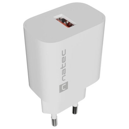 Natec Ribera USB Charger 1X USB-A 18W, White