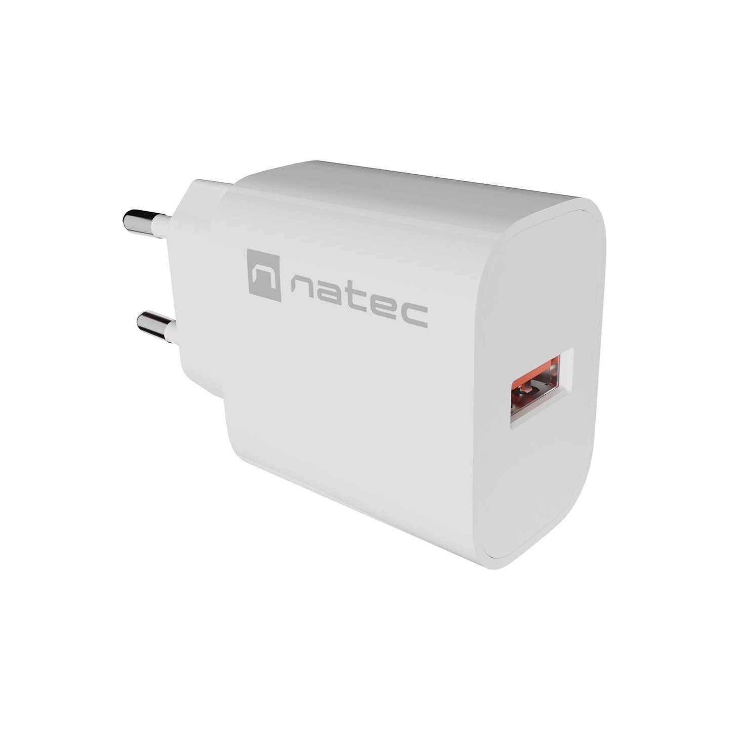 Natec Ribera USB Charger 1X USB-A 18W, White