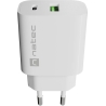 Natec Ribera USB Charger 1X USB-A + 1X USB-C 20W, White