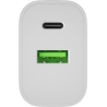 Natec Ribera USB Charger 1X USB-A + 1X USB-C 20W, White