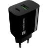 Natec Ribera USB Charger 1X USB-A + 1X USB-C 20W, Black
