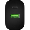 Natec Ribera USB Charger 1X USB-A + 1X USB-C 20W, Black