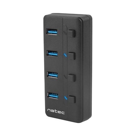Natec USB 3.0 HUB, Mantis 2, 4-Port, On/Off with AC Adapter | Natec | 4 Port Hub With USB 3.0 | Mantis NHU-1557 | Black